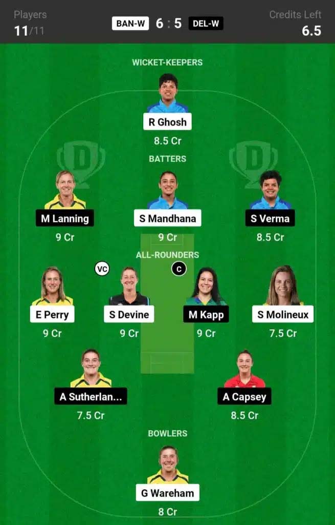  RCB vs DC WPL Dream11 Prediction, Playing XI, Pitch Report & Injury Updates For Match 7 of WPL 2024
